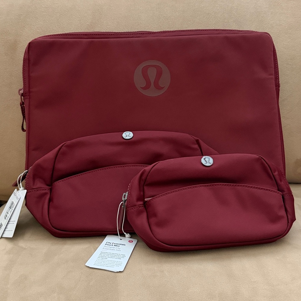 Lululemon Accessories Bundle Crew Laptop Sleeve City Essential Pouch in Rockwood